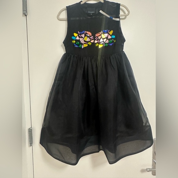 NWT Cynthia Rowley Gems Mesh Organza Empire Dress - Picture 2 of 13